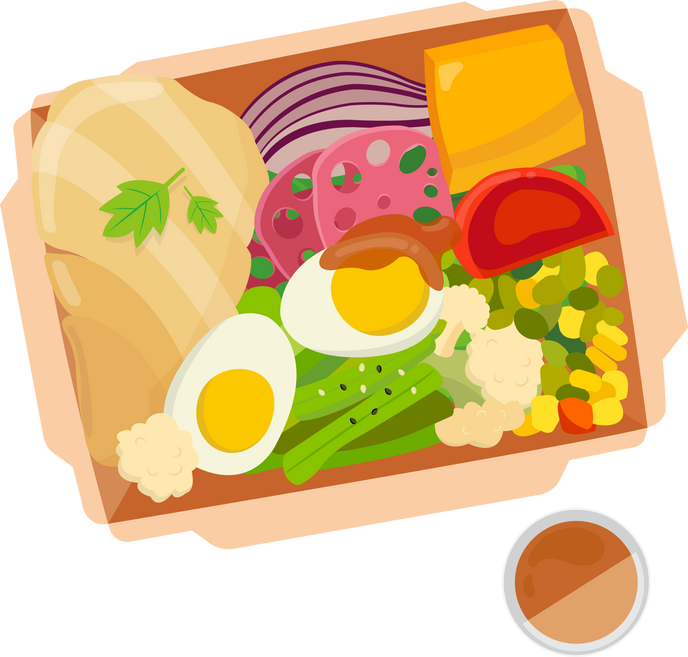 Healthy Bento Lunch Box illustration.