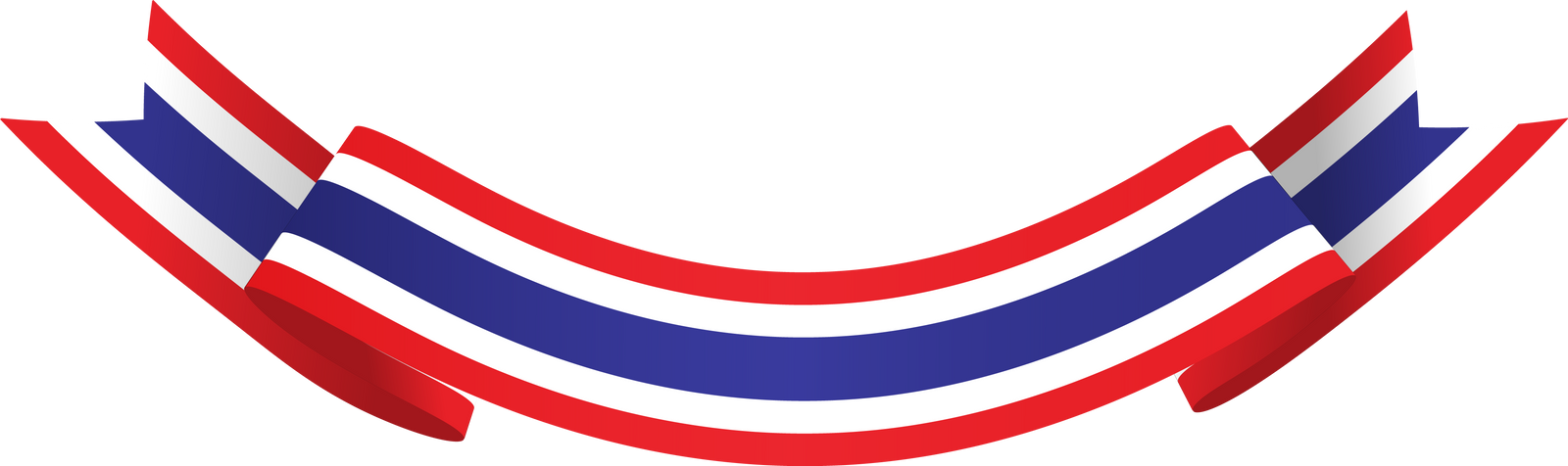 Thai Flag Ribbon Realistic Thailand